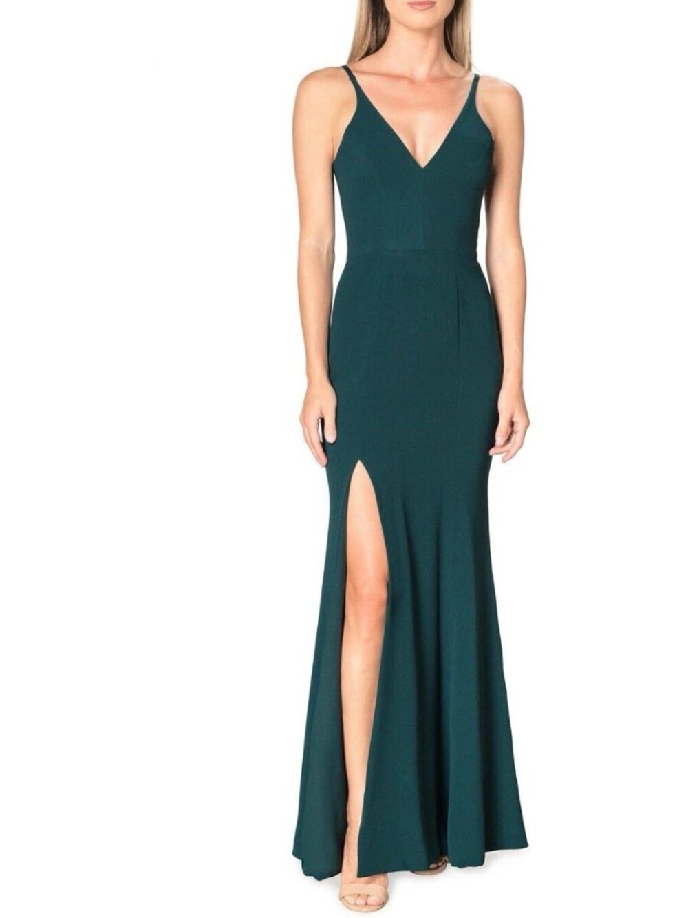 NWOT Dress The Population Iris Maxi Gown Stretch Green Size Small
